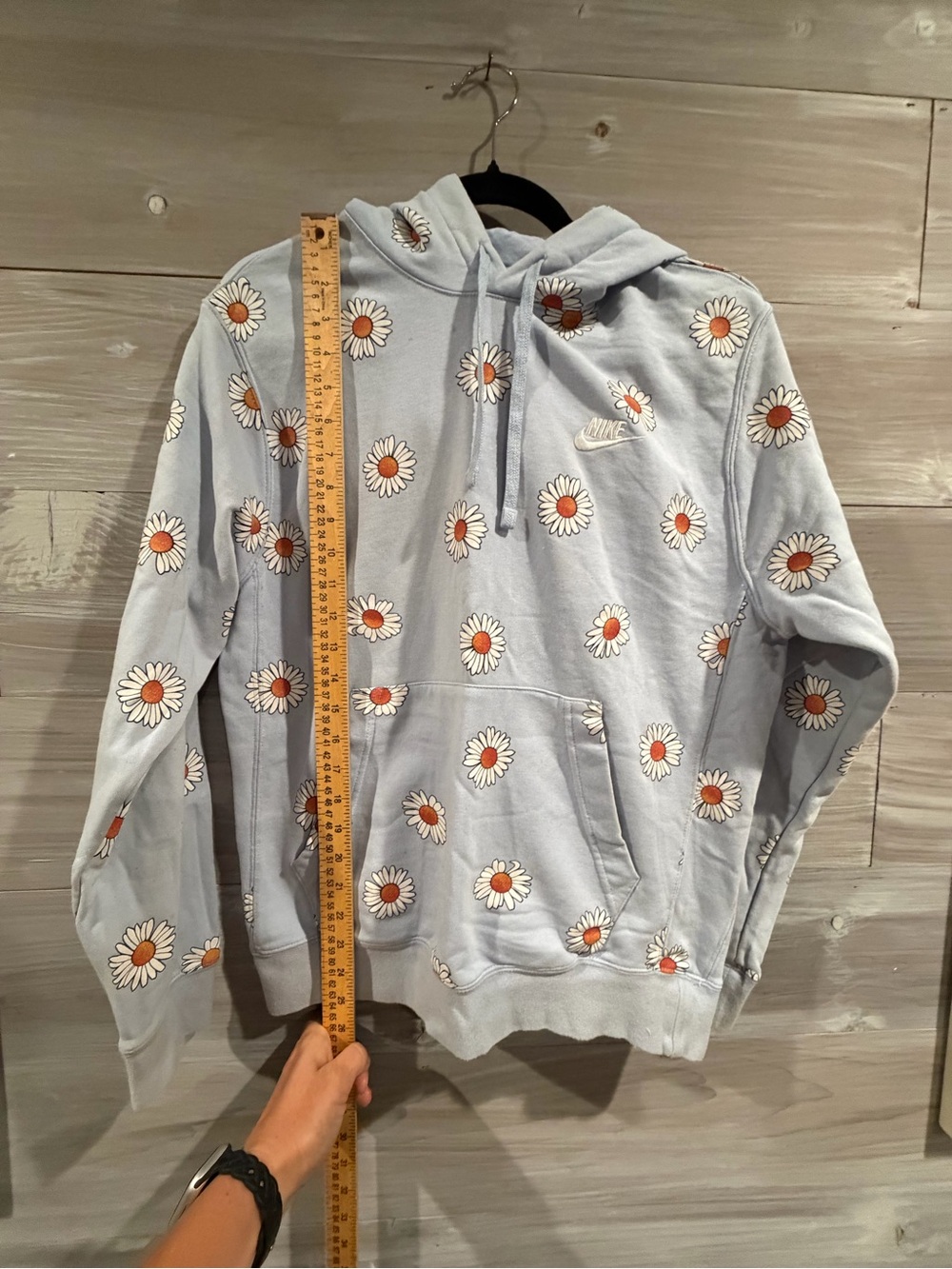 Nike women’s S Light Blue Daisy Print Hoodie - Picture 7 of 8
